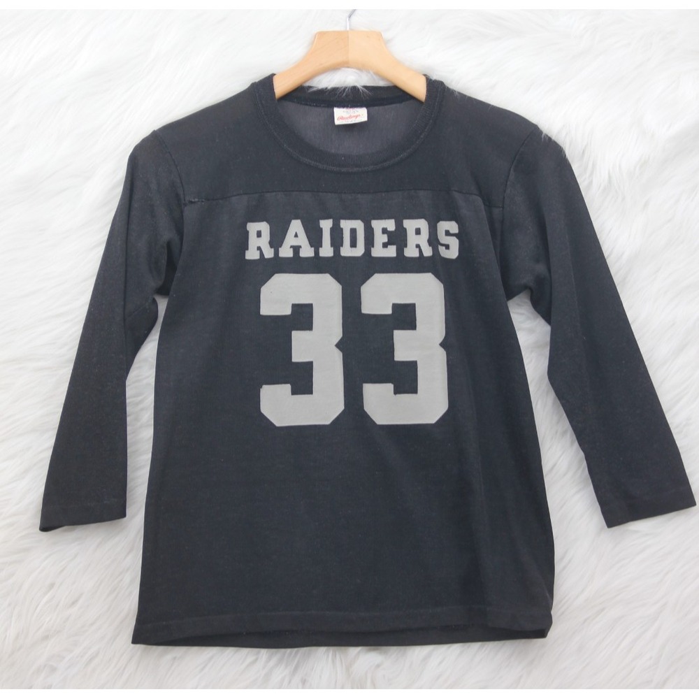 Vintage Los Angeles Raiders Jersey YL 14-16 Black 33 Kenny King Rawlings 80s NFL